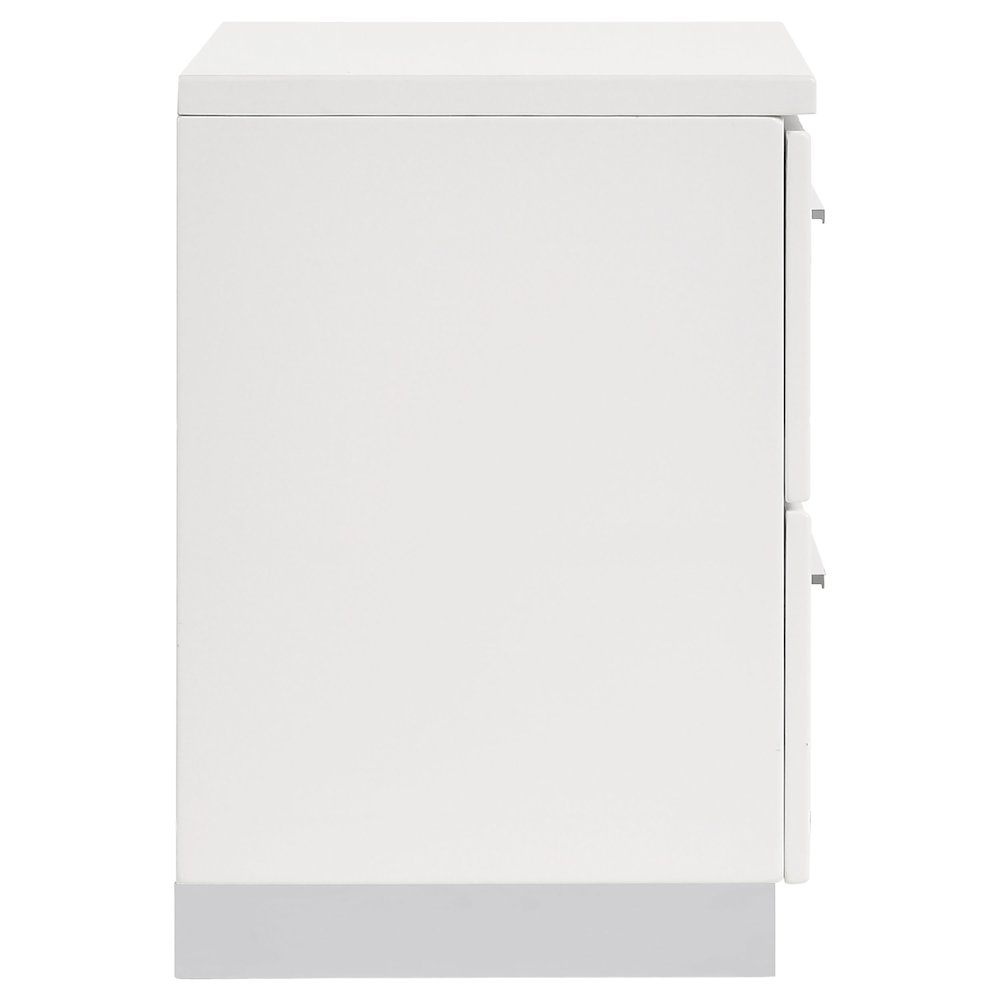 Felicity 2-drawer Nightstand White High Gloss. Picture 9