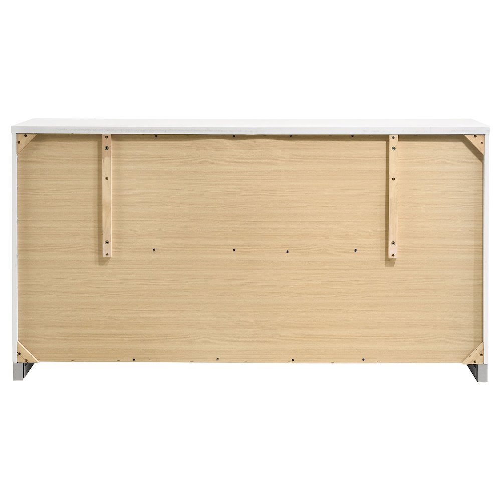 Felicity 6-drawer Dresser White High Gloss. Picture 7