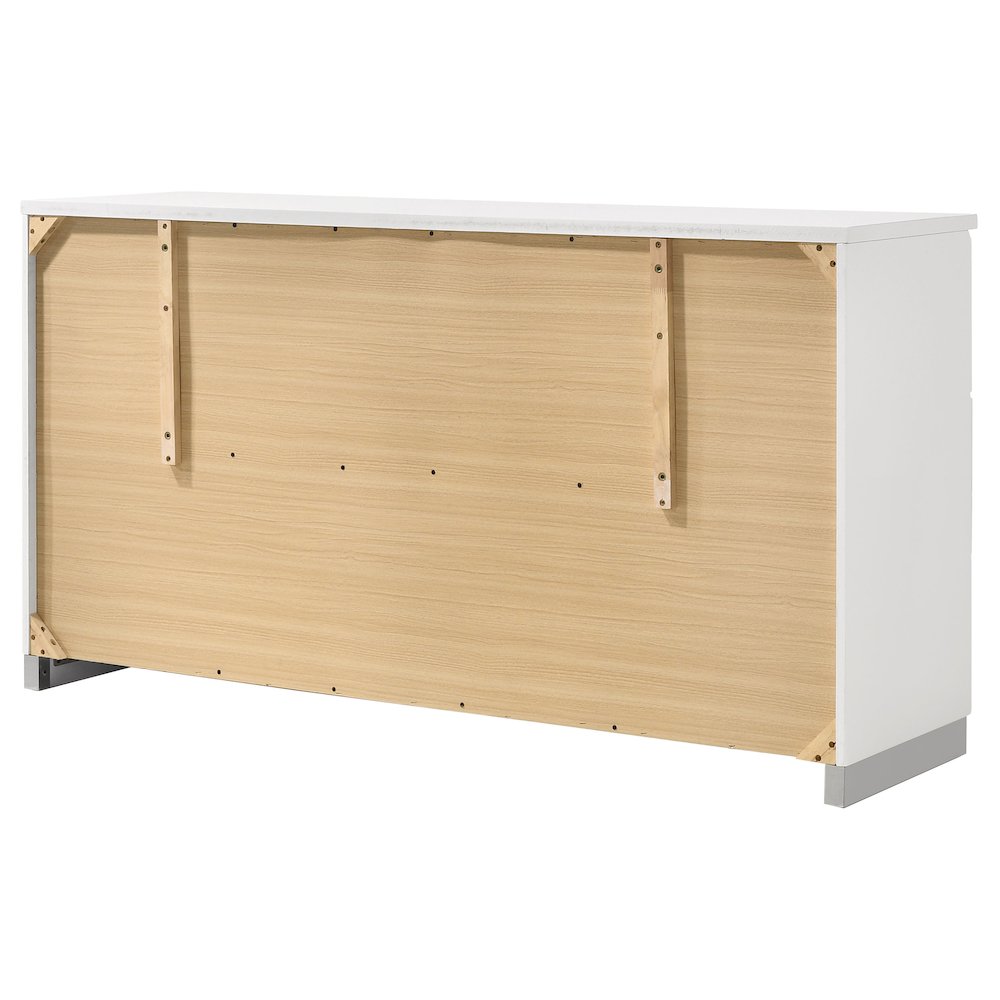 Felicity 6-drawer Dresser White High Gloss. Picture 8