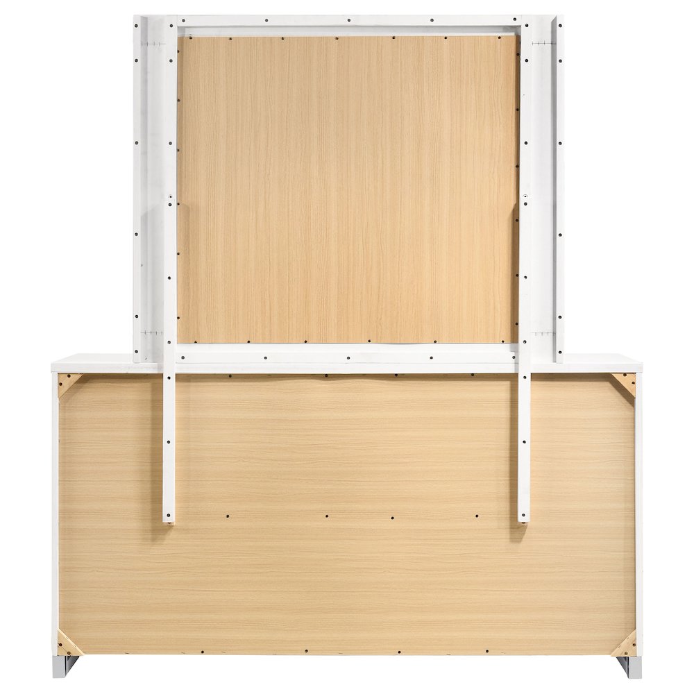 Felicity 6-drawer Wood Dresser with Mirror White High Gloss. Picture 7