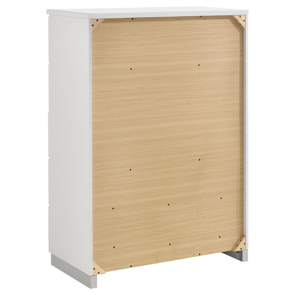 Felicity 5-drawer Bedroom Chest White High Gloss. Picture 6