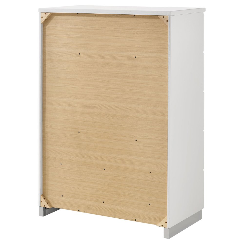 Felicity 5-drawer Bedroom Chest White High Gloss. Picture 8