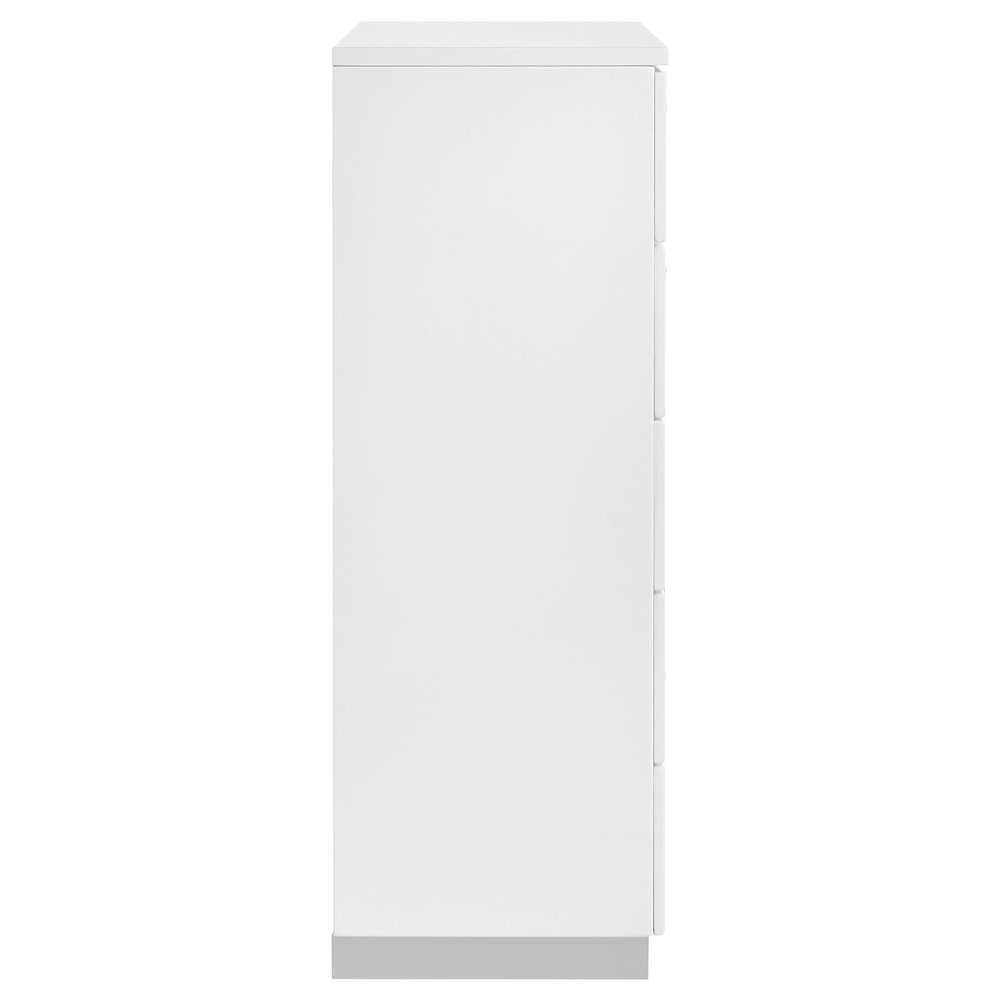 Felicity 5-drawer Bedroom Chest White High Gloss. Picture 9