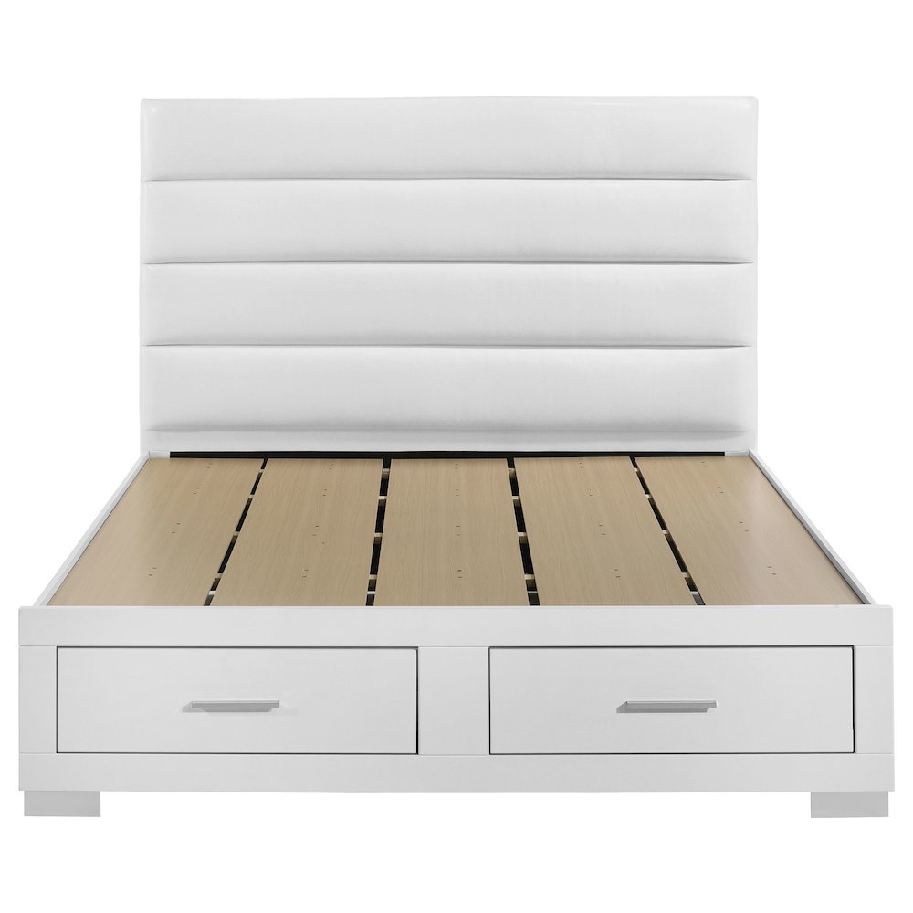 Felicity Eastern King Storage Bed White High Gloss. Picture 4