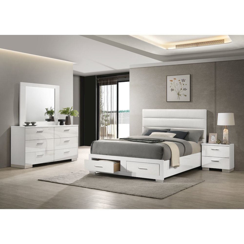 Felicity 4-piece Eastern King Platform Bedroom Set White