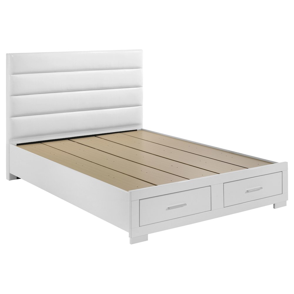 Felicity Queen Storage Bed White High Gloss. Picture 1