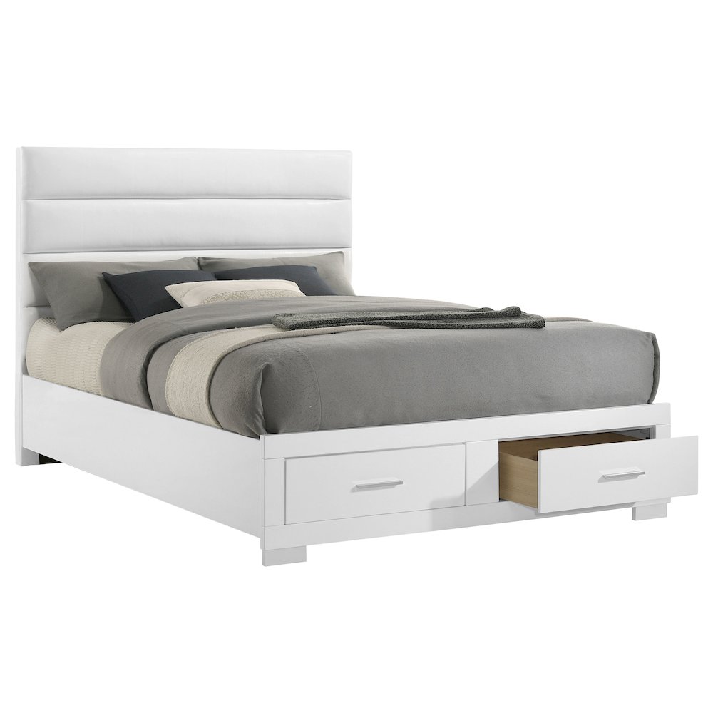 Felicity Queen Storage Bed White High Gloss. Picture 3
