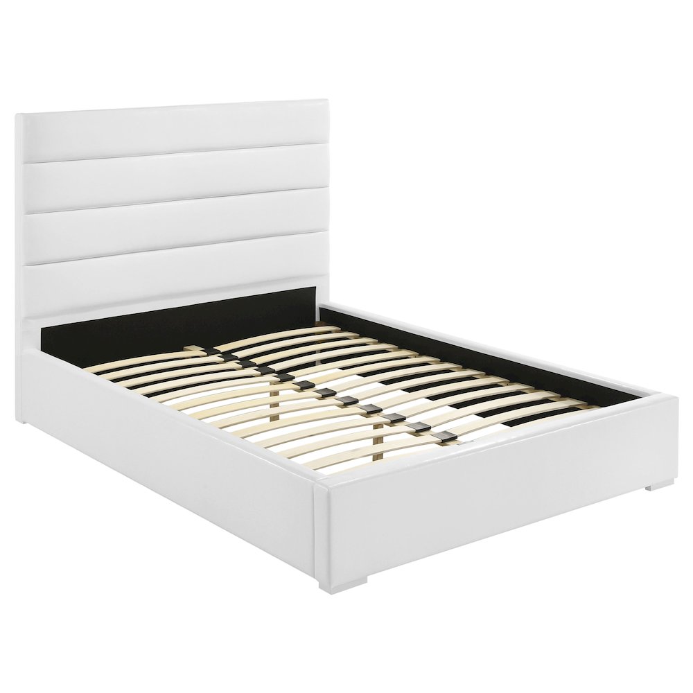 Felicity 53-inch Upholstered Full Platform Bed White. Picture 1