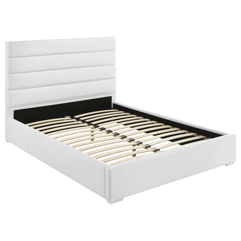 Felicity 53-inch Upholstered Queen Platform Bed White. Picture 1