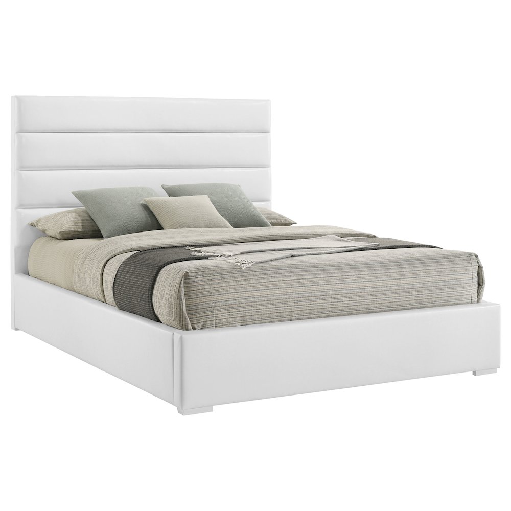 Felicity 53-inch Upholstered Queen Platform Bed White. Picture 3