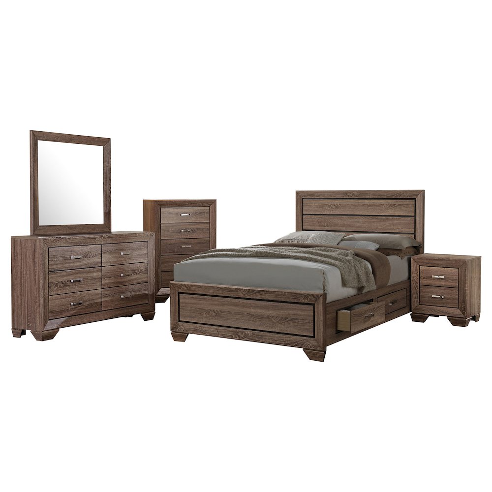 Kauffman 5-piece Eastern King Bedroom Set Washed Taupe. Picture 1