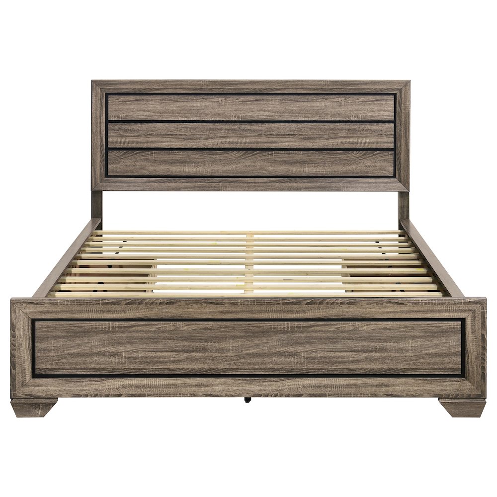 Kauffman Wood California King Storage Panel Bed Washed Taupe. Picture 6