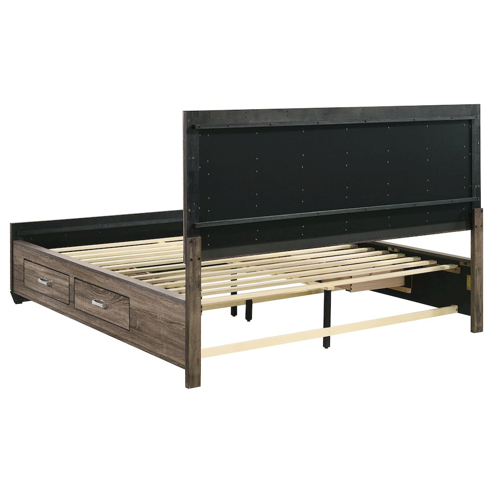 Kauffman Wood California King Storage Panel Bed Washed Taupe. Picture 8