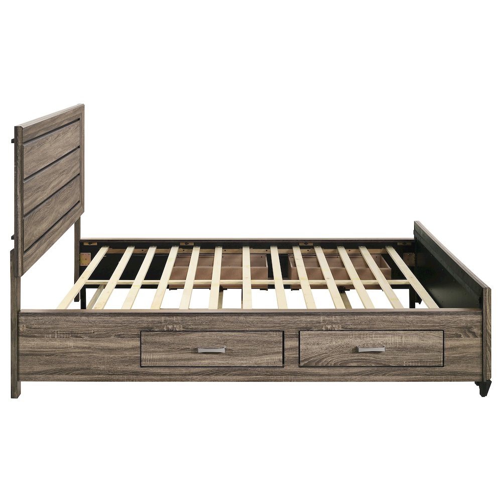 Kauffman Wood California King Storage Panel Bed Washed Taupe. Picture 9