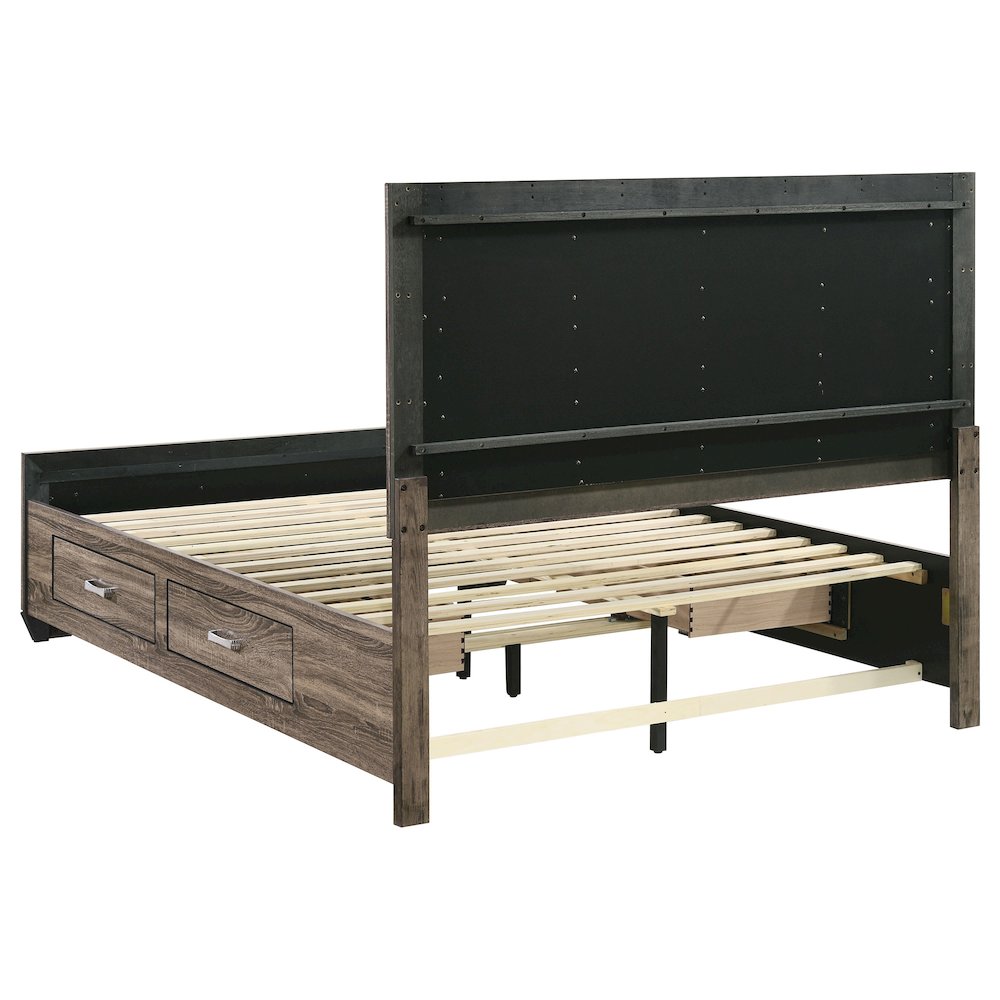 Kauffman Wood Queen Storage Panel Bed Washed Taupe. Picture 8