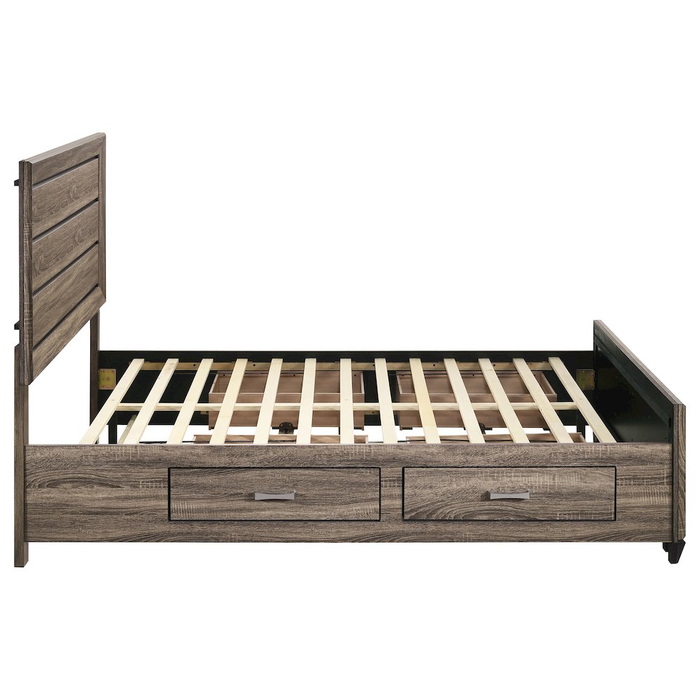 Kauffman Wood Queen Storage Panel Bed Washed Taupe. Picture 9