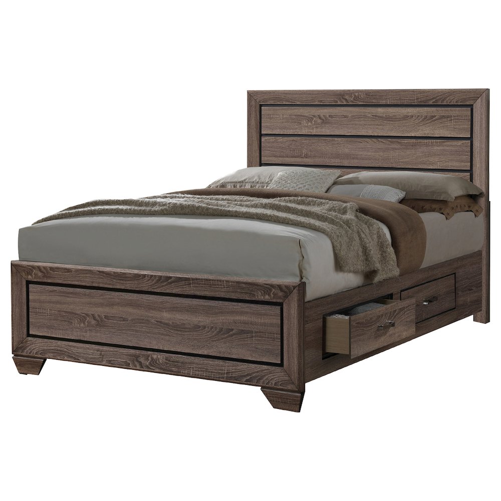 Kauffman 5-piece Queen Bedroom Set Washed Taupe. Picture 3