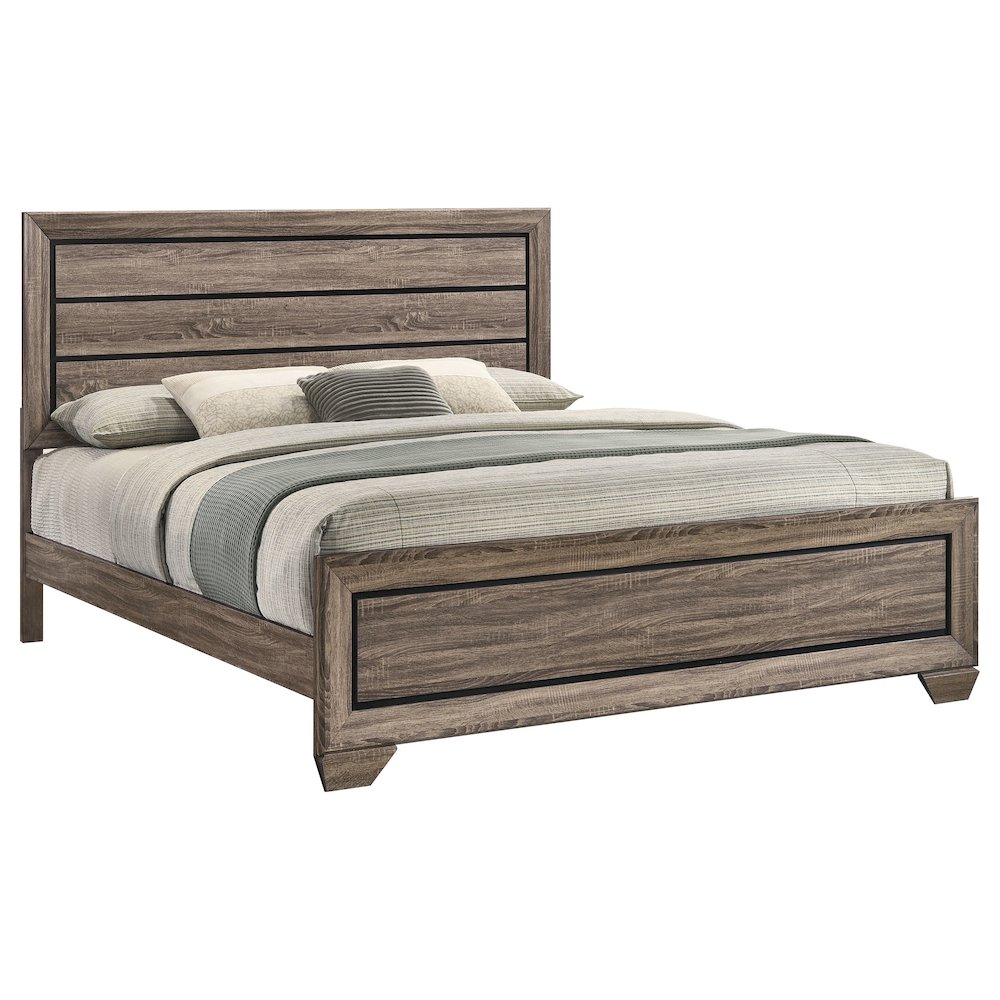 Kauffman Wood Eastern King Panel Bed Washed Taupe. Picture 3