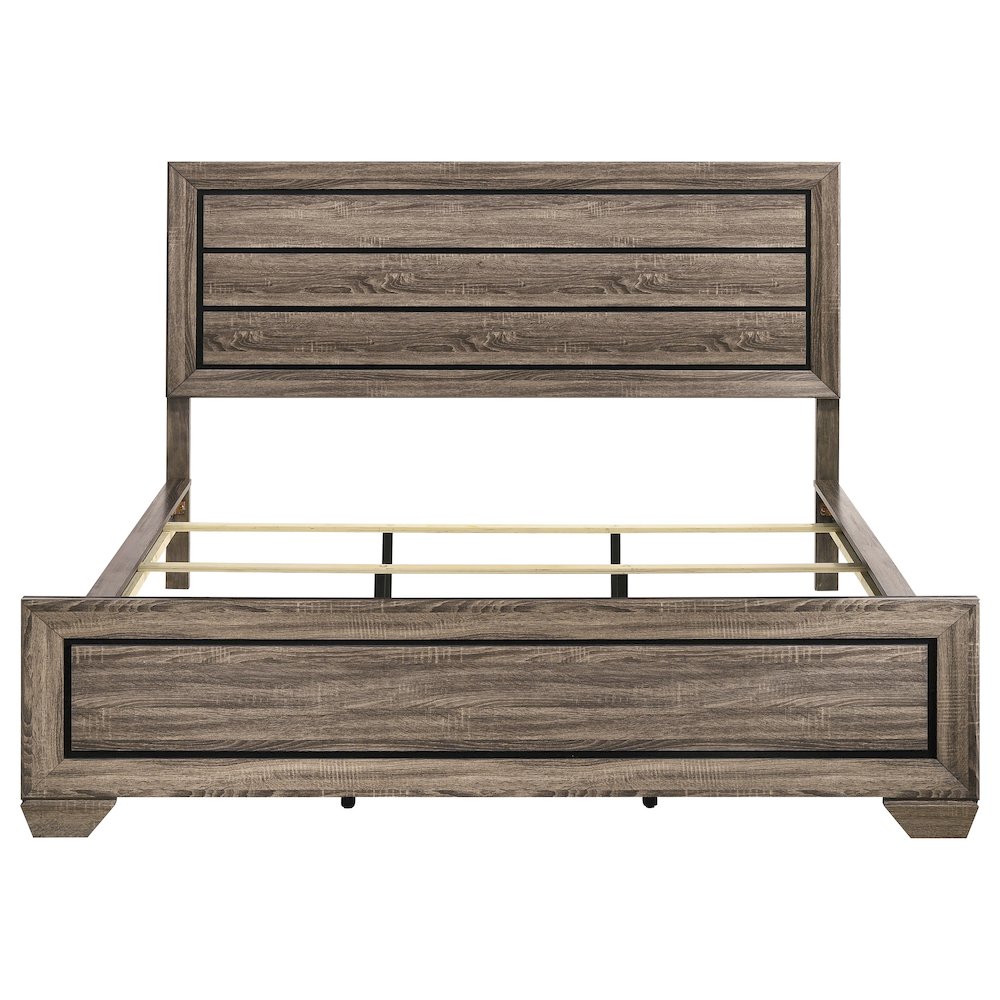 Kauffman Wood California King Panel Bed Washed Taupe. Picture 4