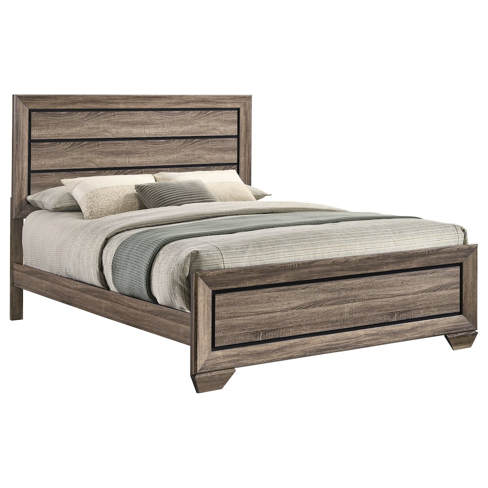 Kauffman Wood Queen Panel Bed Washed Taupe. Picture 3