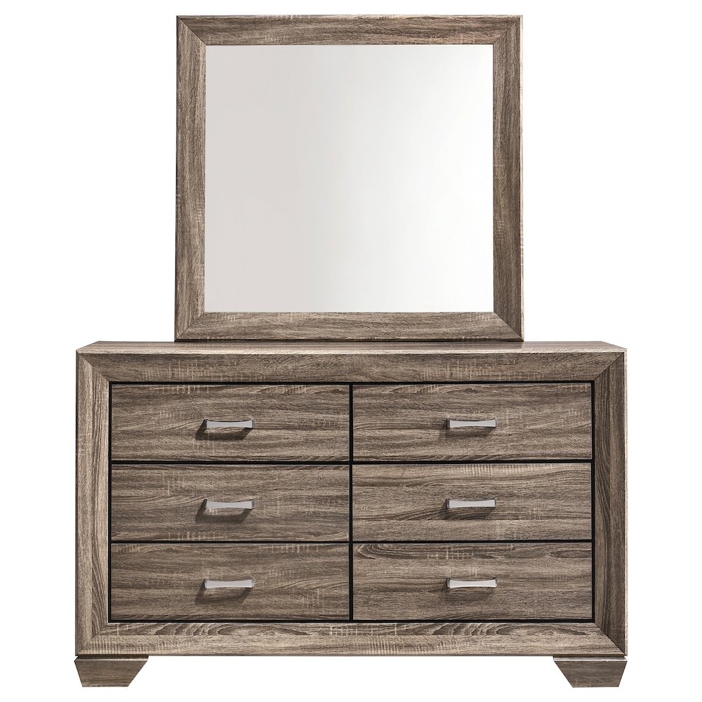 Kauffman 6-drawer Dresser with Mirror Washed Taupe. Picture 3