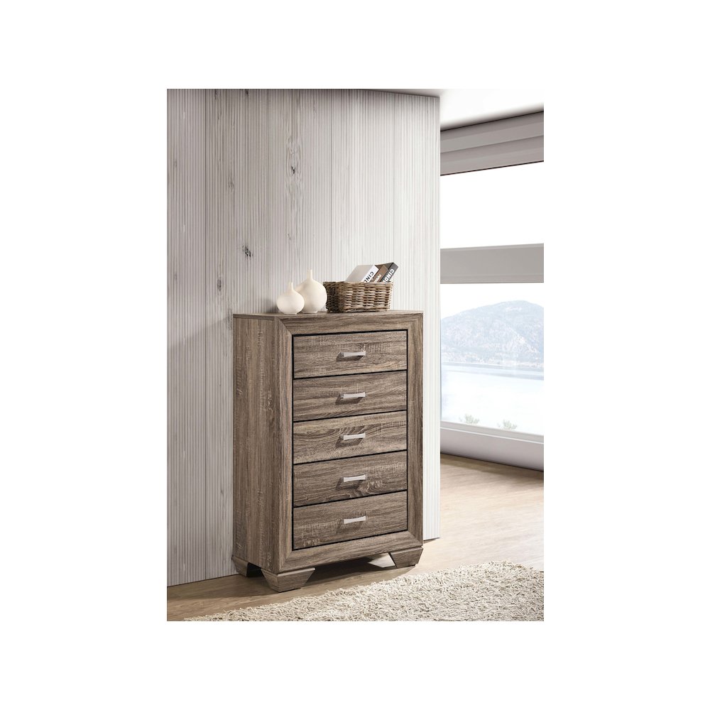 Kauffman 5-drawer Bedroom Chest Washed Taupe. Picture 10
