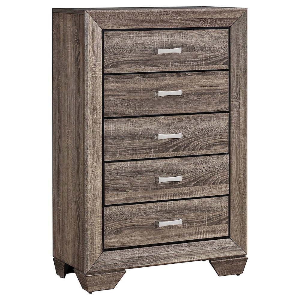 Kauffman 5-drawer Bedroom Chest Washed Taupe. Picture 1