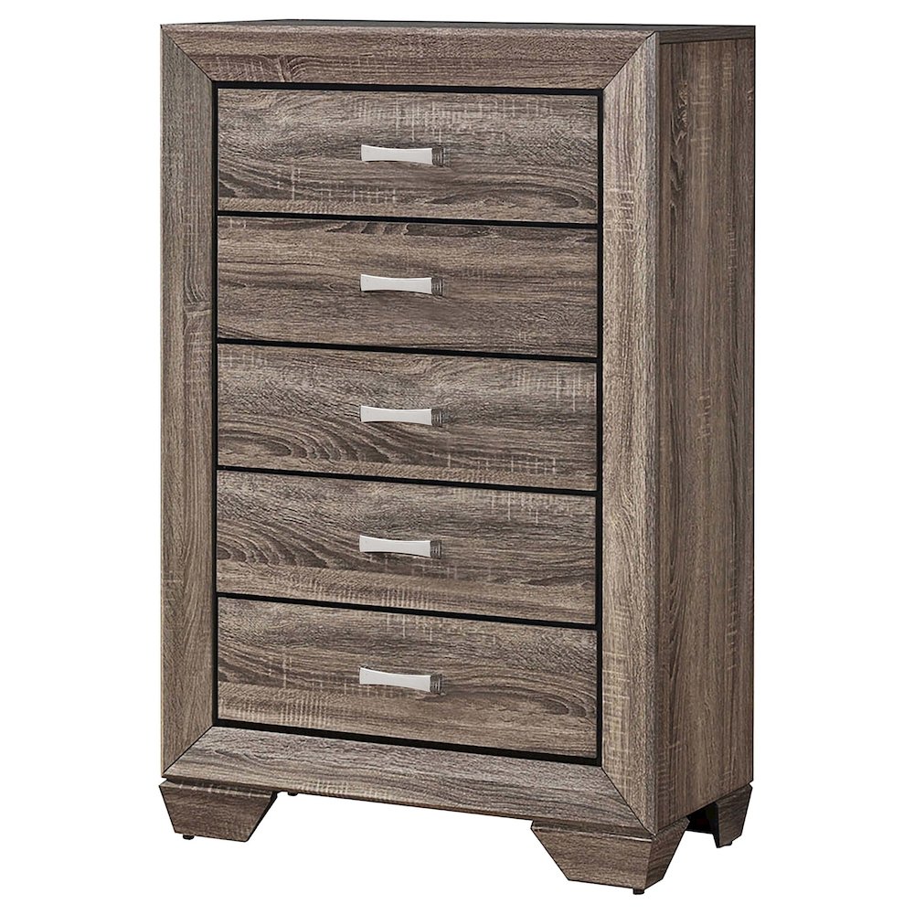 Kauffman 5-drawer Bedroom Chest Washed Taupe. Picture 4
