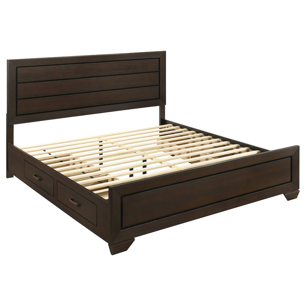 Kauffman Wood Eastern King Storage Panel Bed Dark Cocoa. Picture 2