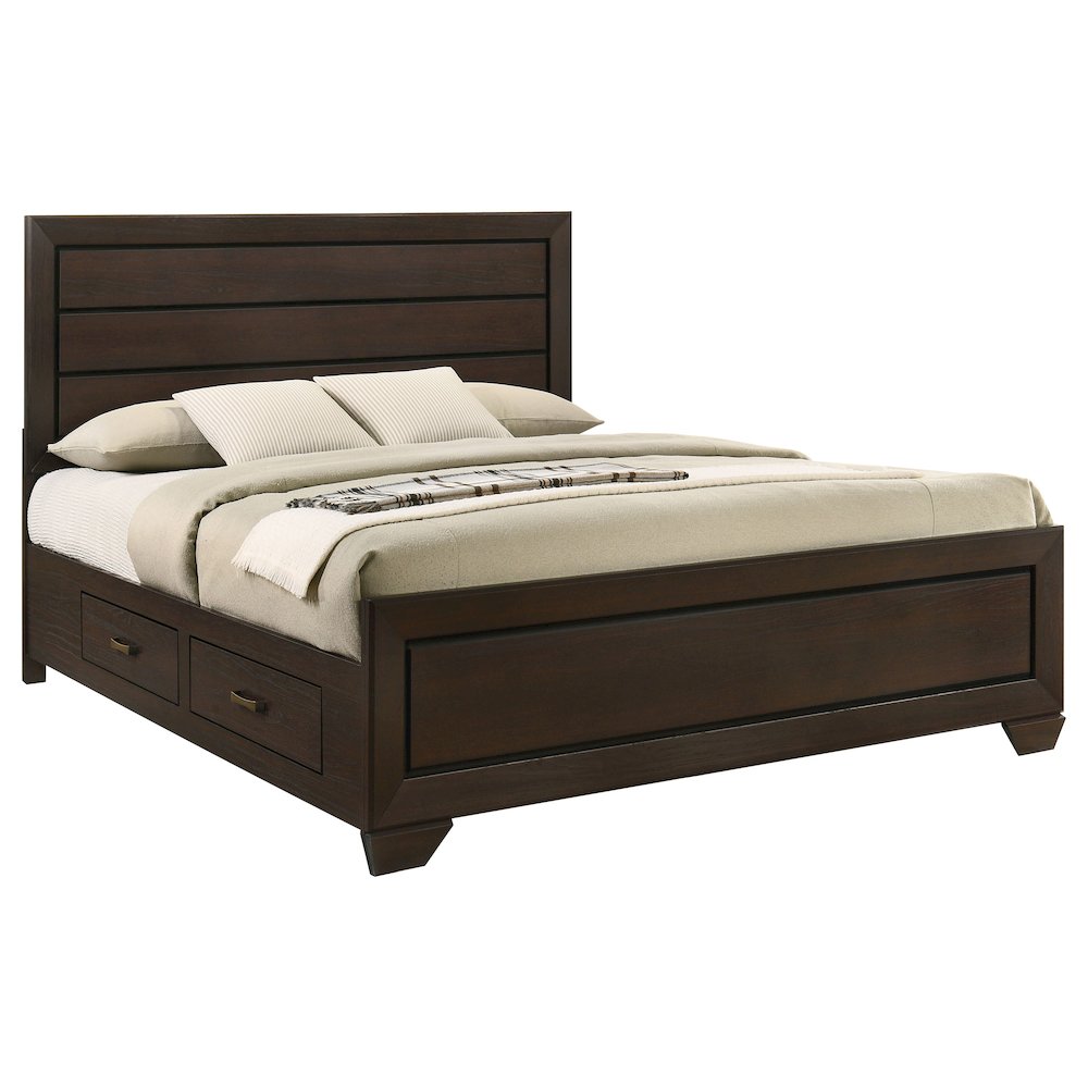 Kauffman Wood Eastern King Storage Panel Bed Dark Cocoa. Picture 4