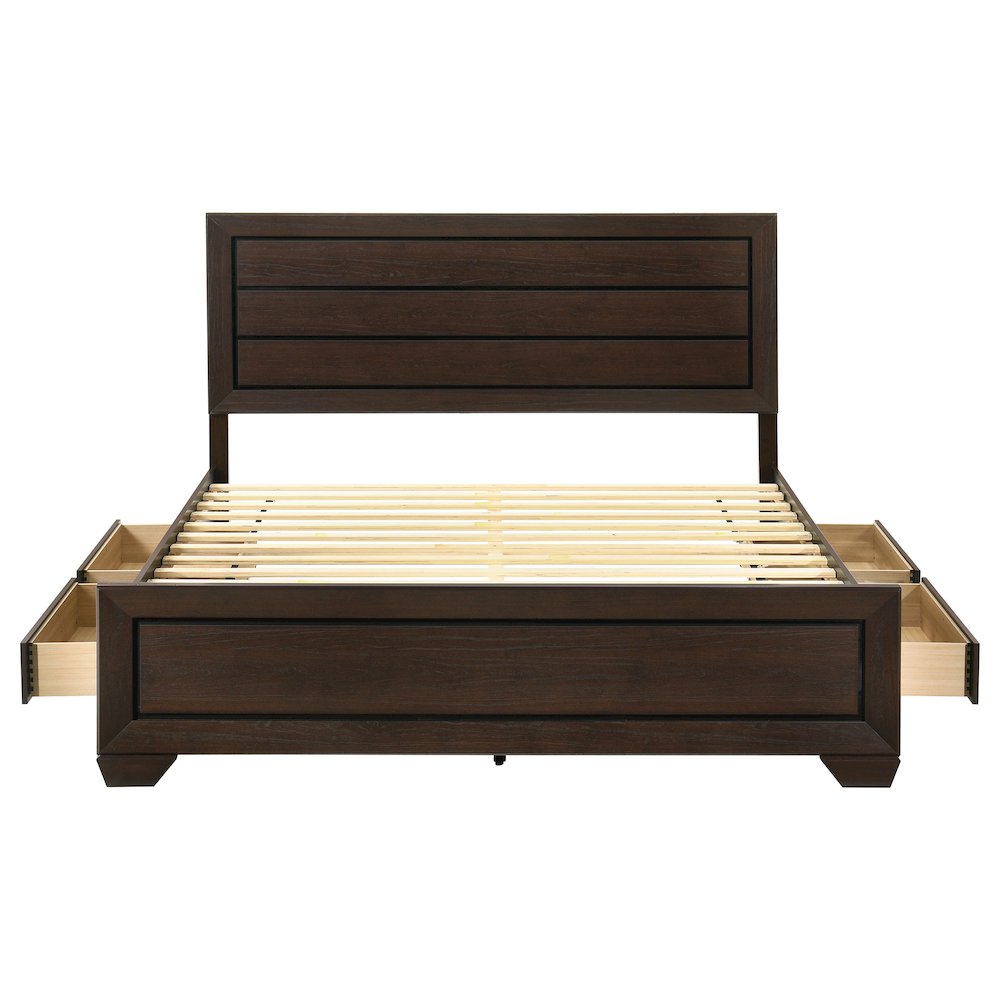 Kauffman Wood Eastern King Storage Panel Bed Dark Cocoa. Picture 7