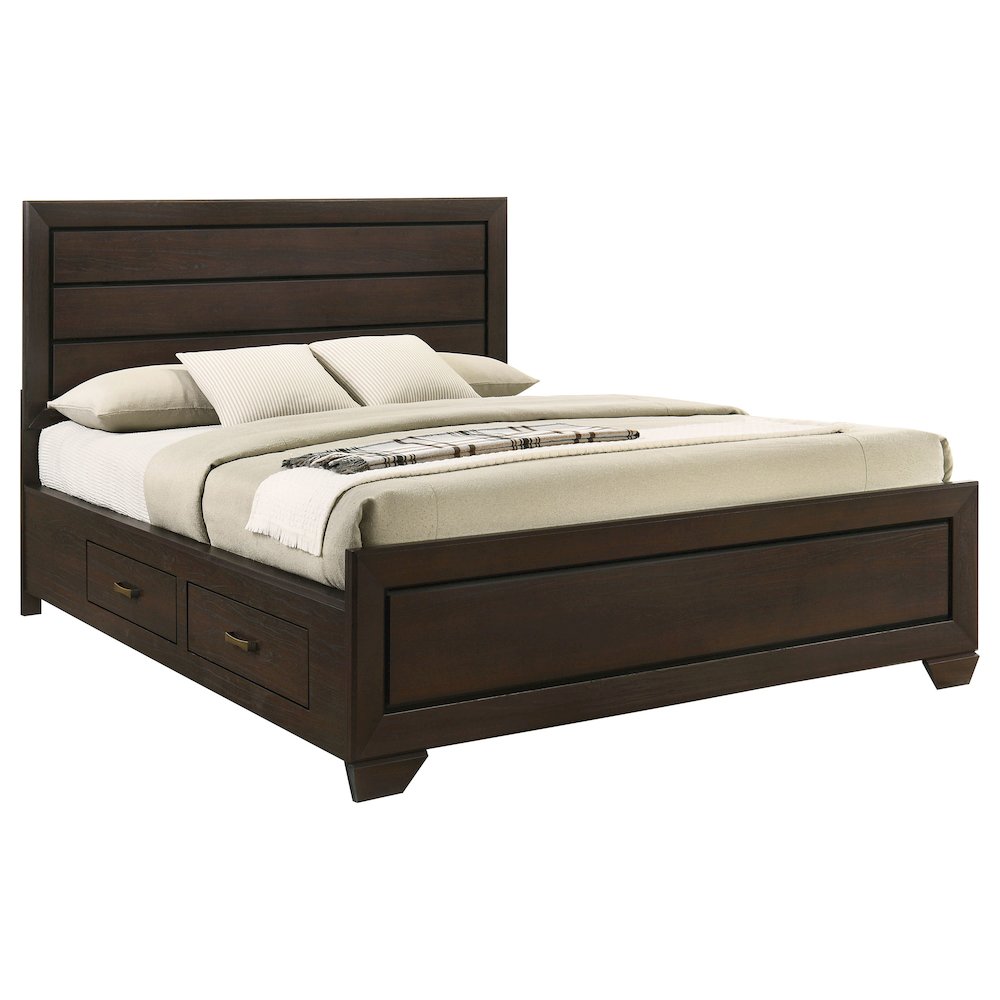 Kauffman Wood California King Storage Panel Bed Dark Cocoa. Picture 4