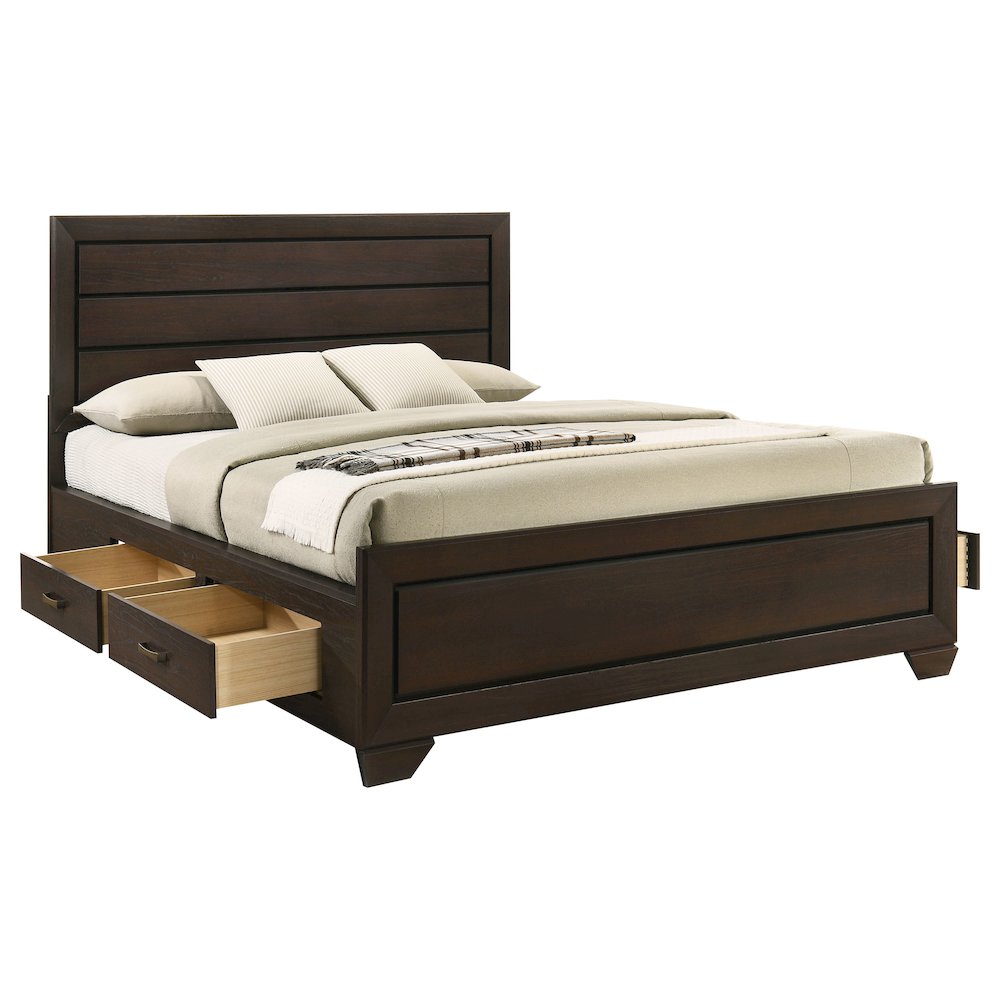 Kauffman Wood California King Storage Panel Bed Dark Cocoa. Picture 5