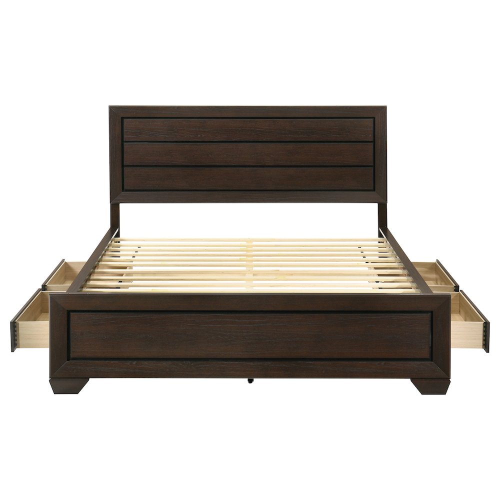 Kauffman Wood California King Storage Panel Bed Dark Cocoa. Picture 7