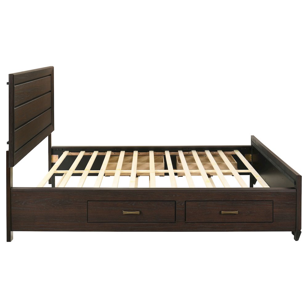 Kauffman Wood California King Storage Panel Bed Dark Cocoa. Picture 9