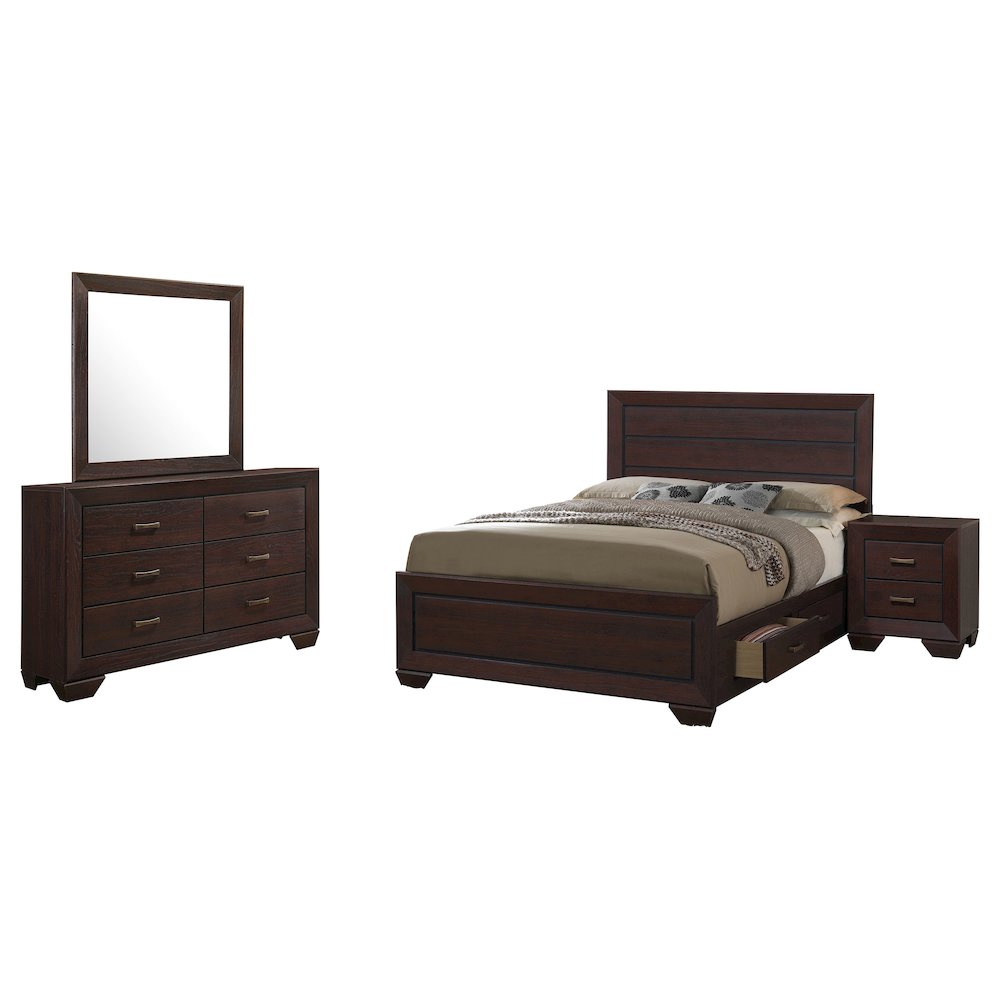Kauffman 4-piece California King Bedroom Set Dark Cocoa. Picture 1