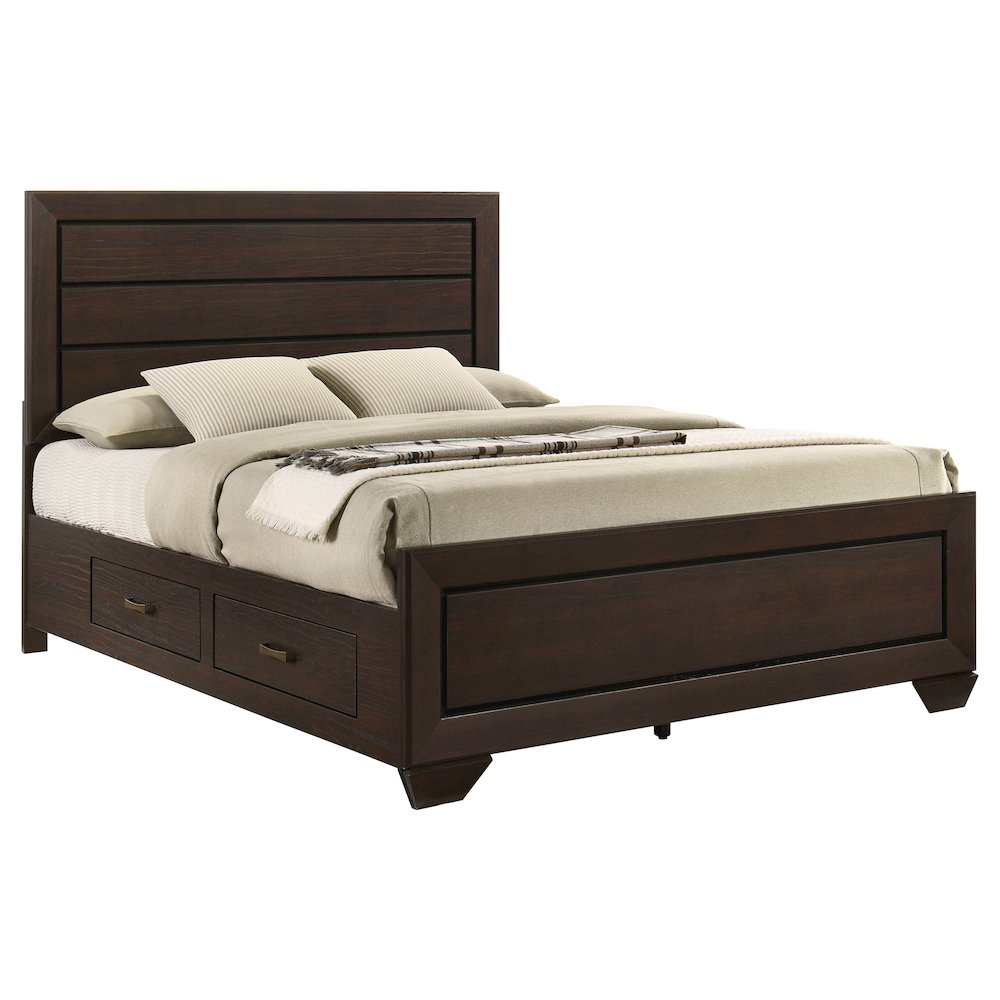 Kauffman Wood Queen Storage Panel Bed Dark Cocoa. Picture 4