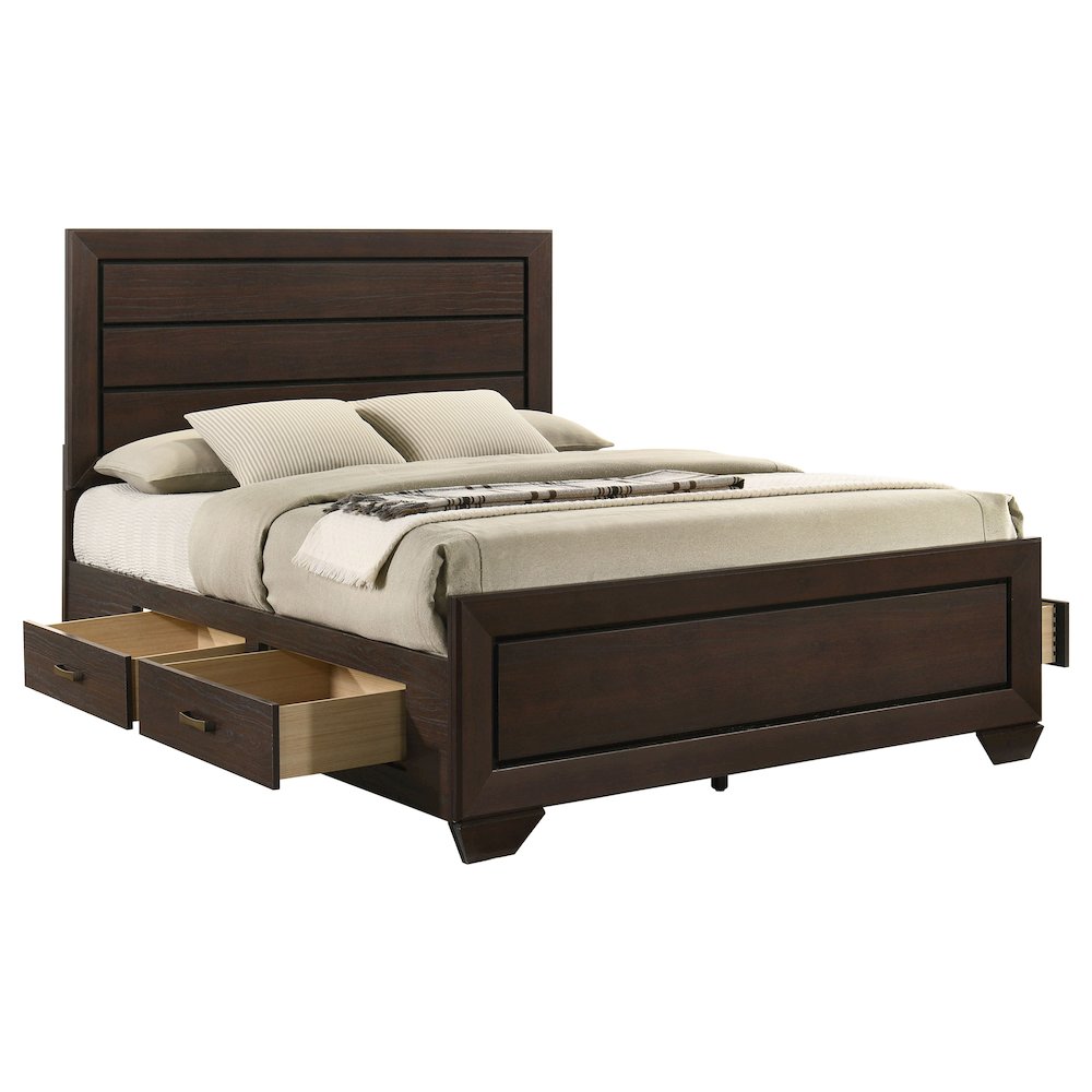 Kauffman Wood Queen Storage Panel Bed Dark Cocoa. Picture 5