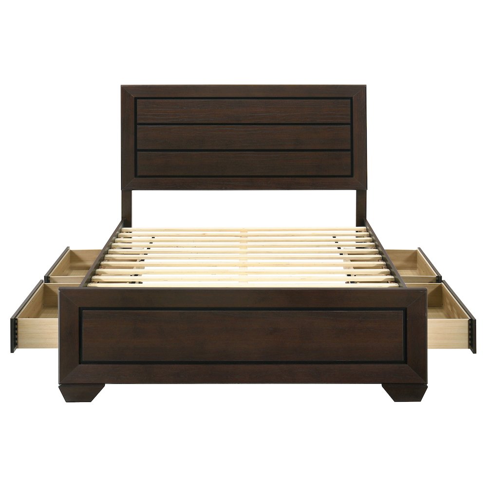 Kauffman Wood Queen Storage Panel Bed Dark Cocoa. Picture 7