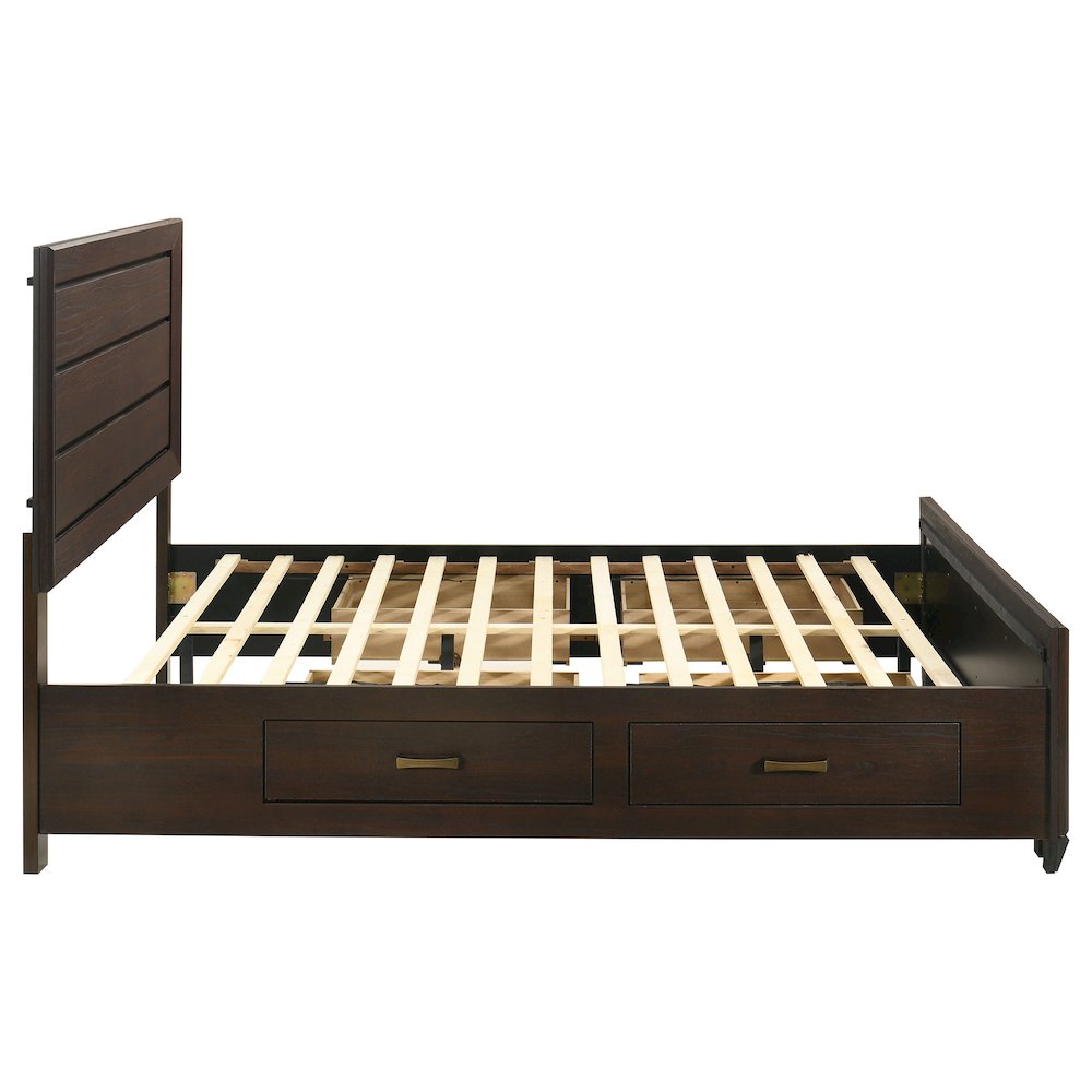 Kauffman Wood Queen Storage Panel Bed Dark Cocoa. Picture 9