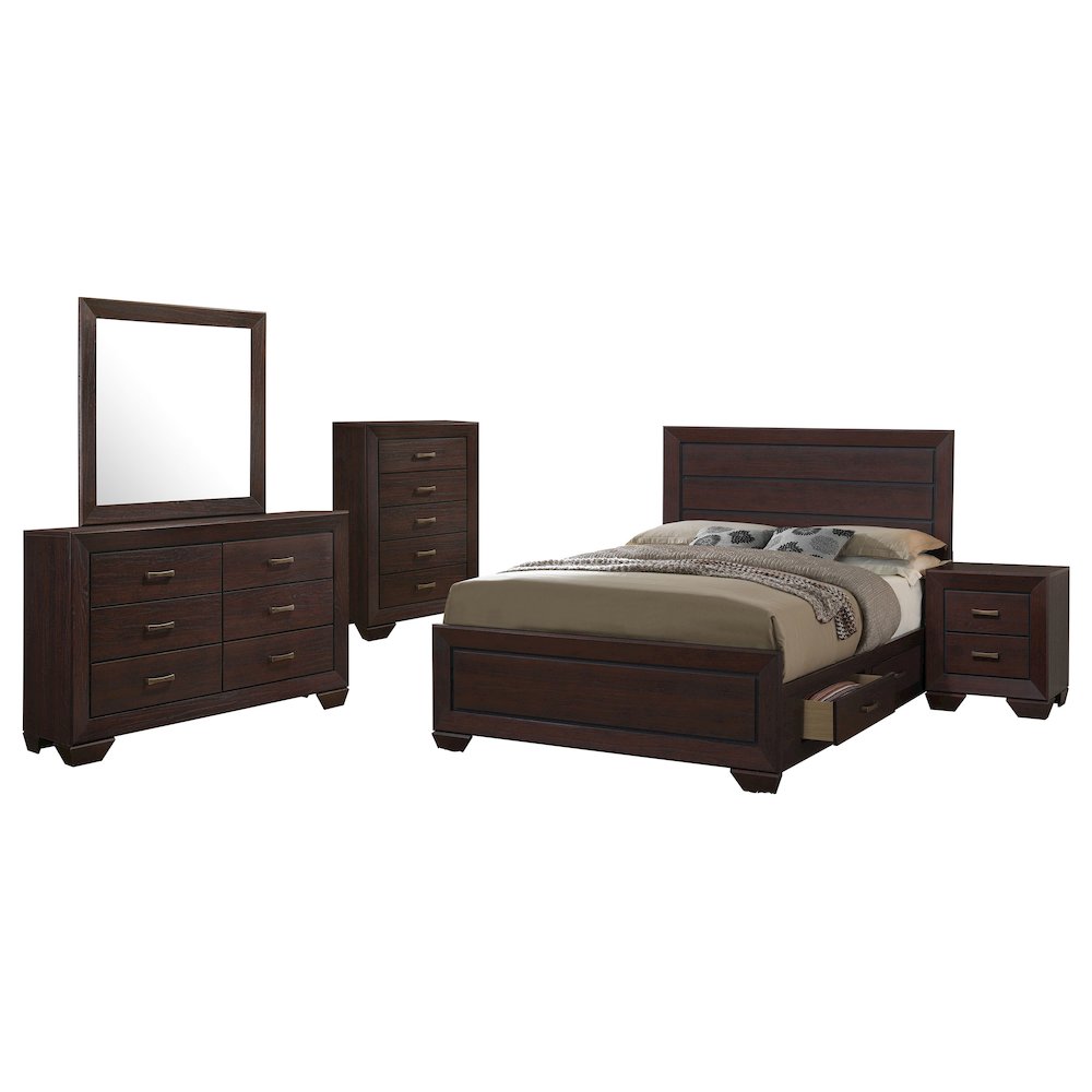 Kauffman 5-piece Queen Bedroom Set Dark Cocoa. Picture 1