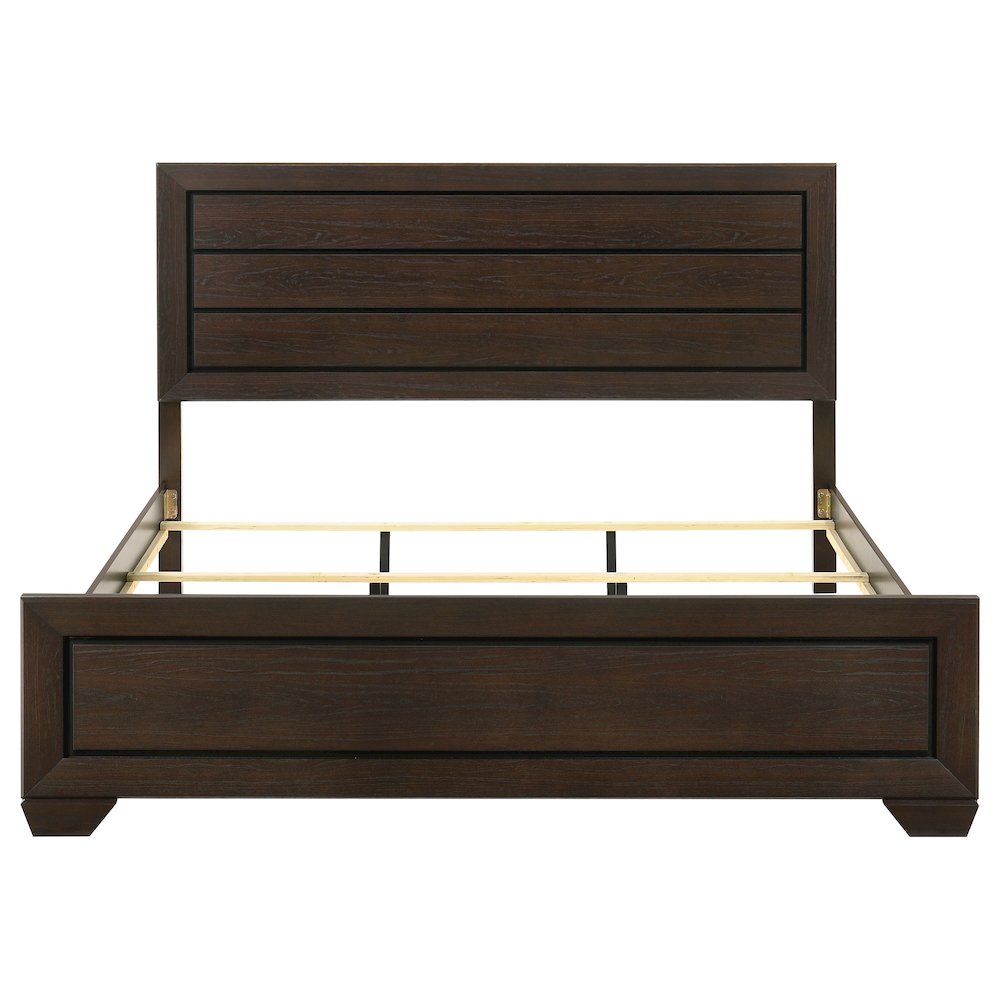 Kauffman Wood Eastern King Panel Bed Dark Cocoa. Picture 4