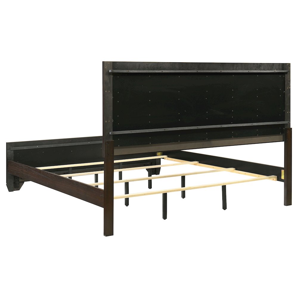Kauffman Wood Eastern King Panel Bed Dark Cocoa. Picture 5