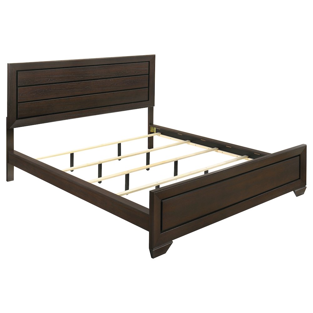 Kauffman Wood California King Panel Bed Dark Cocoa. Picture 1