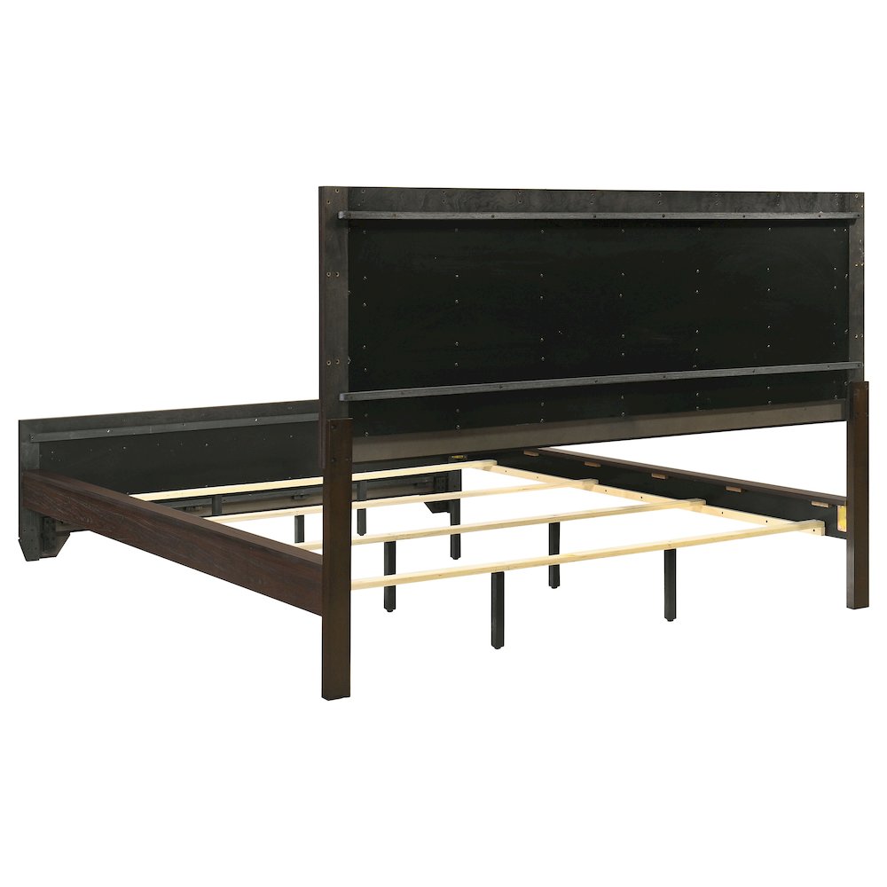 Kauffman Wood California King Panel Bed Dark Cocoa. Picture 8