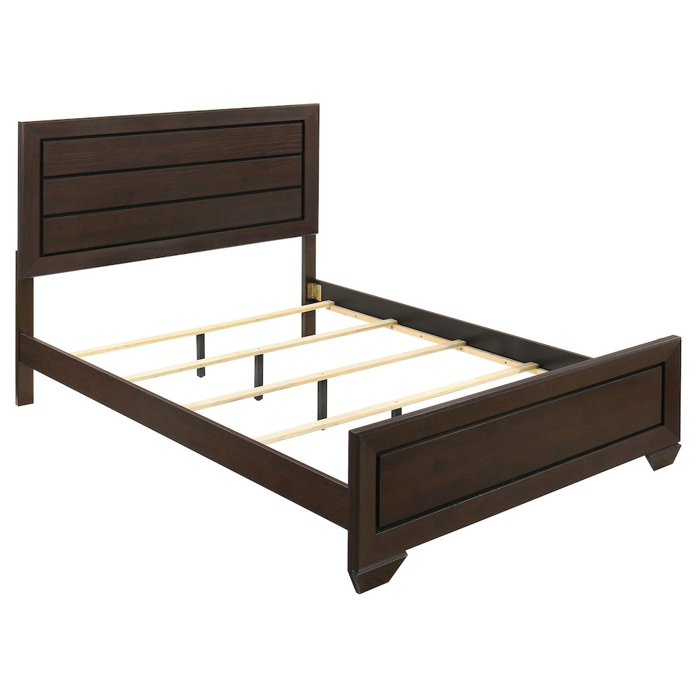 Kauffman Wood Queen Panel Bed Dark Cocoa. Picture 1