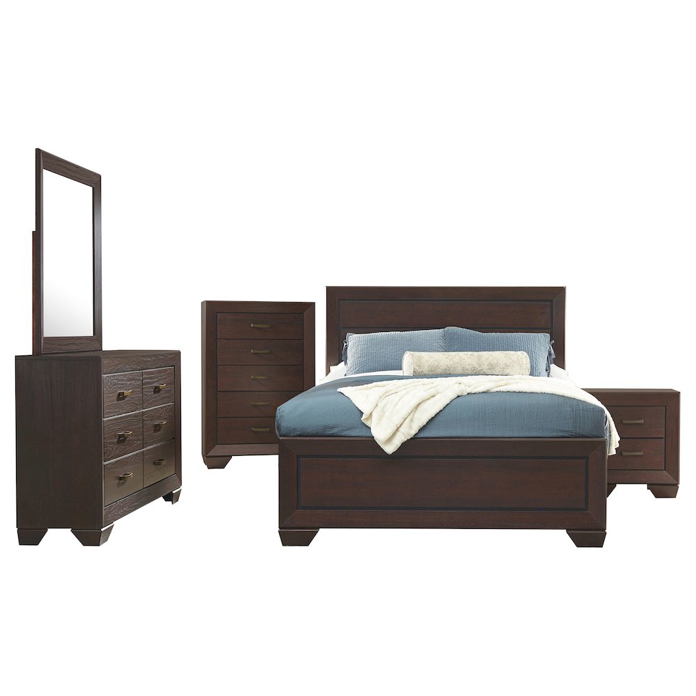 Kauffman 5-piece Queen Bedroom Set Dark Cocoa. Picture 1