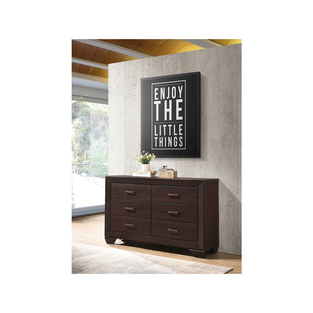 Kauffman 6-drawer Dresser Dark Cocoa. Picture 10