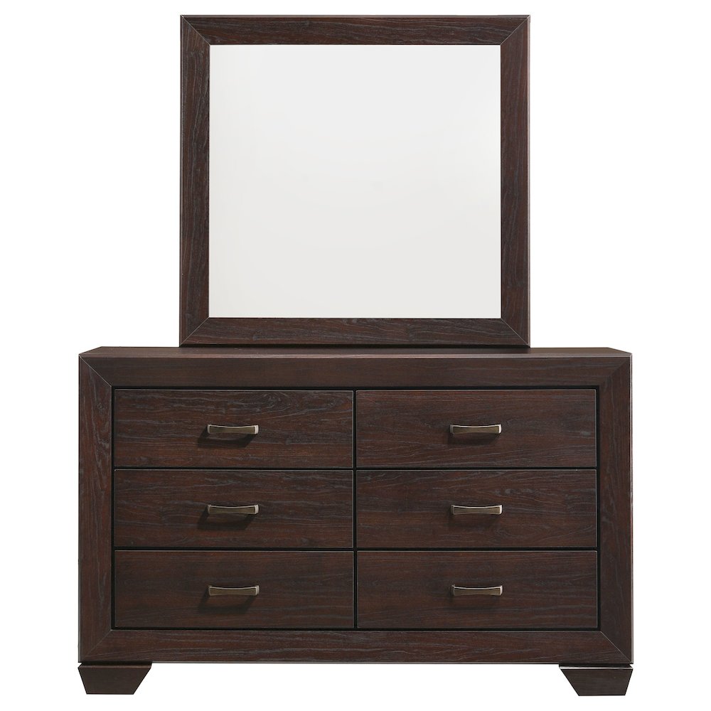 Kauffman 6-drawer Dresser with Mirror Dark Cocoa. Picture 3