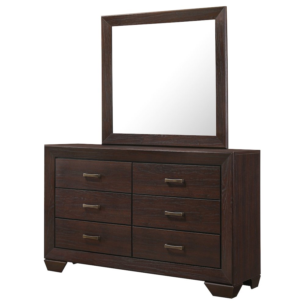Kauffman 6-drawer Dresser with Mirror Dark Cocoa. Picture 4